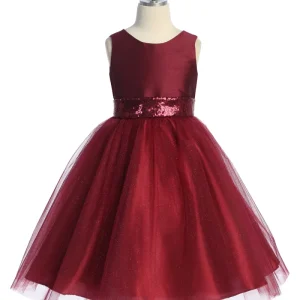 AS498 Kids Dream - Matching Sequins V Back & Bow Girls Dress