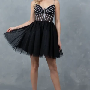 Stoned Strap Short Party Dress by Cinderella Couture USA AS5138J