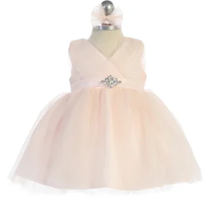 Baby Girl Glitter V Neck Tulle Dress by TIPTOP KIDS - AS5698S