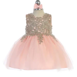 Baby Girl Lace Applique Bodice Pageant Dress by TIPTOP KIDS - AS5771S