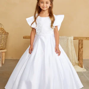 Flower Girl Dress with Satin Butterfly Sleeves by TIPTOP KIDS - AS5840
