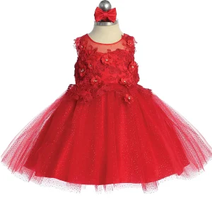 Baby Dress with Beautiful Illusion Neckline Bodice by TIPTOP KIDS - AS7038S