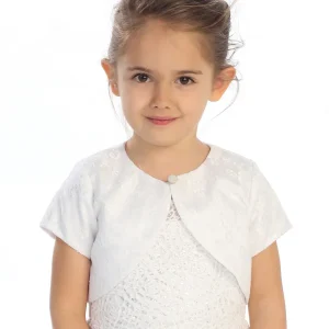 Flower Girl Lace Bolero Jacket with Single Button Dress by TIPTOP KIDS - AS7904