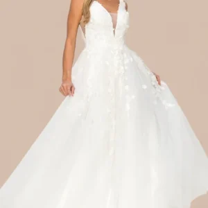 3D Organza Flowers Glitter Party Dress by Cinderella Couture USA AS8040J