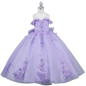 Embroidered Sweetheart Neckline A-Line Girl Communion Dress by Cinderella Couture USA AS8111