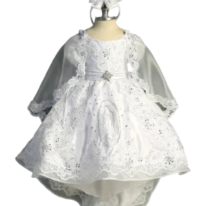 Flower Girl Baptism High Low Dress with Lace and Maria on Skirt by TIPTOP KIDS - AS2404