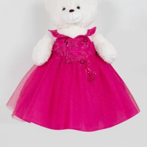 Teddy Bear with Beaded 3D Appliques Girl Communion Dress by Cinderella Couture USA ASBR-8111