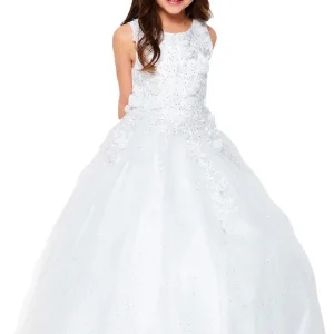 Floral Sequin Tulle Girl Mini Quince by Cinderella Couture USA AS5107