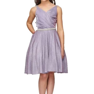 Rhinestone Glitter Metallic Girl Party Dress by Cinderella Couture USA 8014