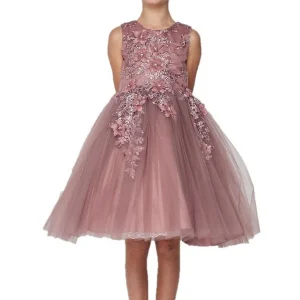Floral Tulle Girl Party Dress by Cinderella Couture USA AS9040