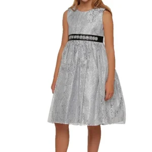 Rinestone Lace Taffeta Girl Party Dress by Cinderella Couture USA AS1132