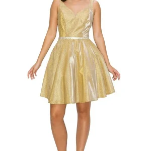 Metalic Party Dress by Cinderella Couture USA AS8013J-GOLD