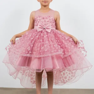 3D Flowers Elegant Illusion Girl Party Dress by Cinderella Couture USA AS9170