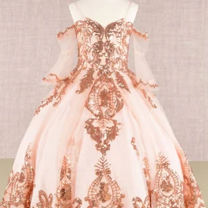 Glitter Spaghetti Sweetheart Neckline Kids Dress by Elizabeth K - GK104