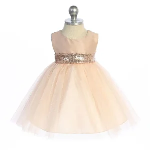 Baby Girl Rose Gold Sequin V Party Dress- AS498B Kids Dream