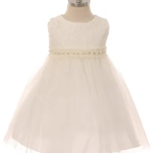 Baby Girl Lace & Mesh Pearl Trim Party Dress - AS456B-B Kids Dream