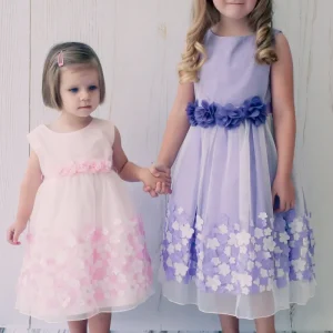 Baby Girl Mesh Flowers 3D Taffeta Party Dress - AS333 Kids Dream