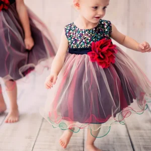 Baby Girl Multi-Sequin Trio Color Tulle Party Dress- AS328 Kids Dream