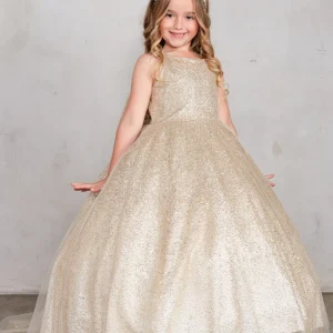 Sparkling Glitter Train Dress with Large Bow by TIPTOP KIDS - AS5804