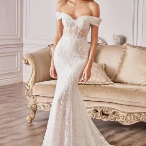 Off the Shoulder Lace Bridal Gown by Andrea & Leo Couture - A0666W JOLIE