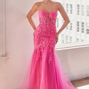 Embellished Strapless Mermaid Gown by Cinderella Divine CB139 - Special Occasion