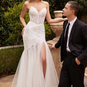 Embellished Strapless Sweetheart Neckline Mermaid Bridal Gown by Ladivine CD0215W