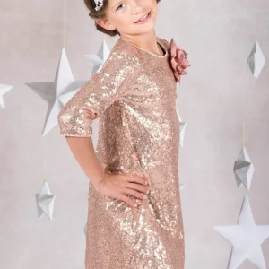 3/4 Sleeve Sequin Girl Party Dress by AS408 Kids Dream - Girl Formal Dresses