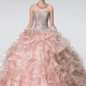 Elizabeth K - GL2209 - Embellished Ruffled Organza Quinceanera Dress
