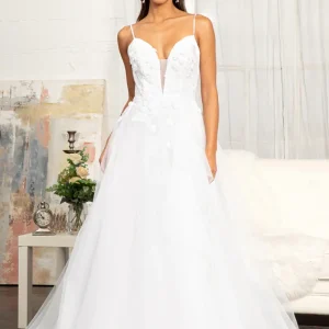 GL3013 GLS by Gloria - 3D Floral Applique Embellished Bridal Gown