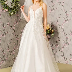 Floral Embroidery A-Line Women Bridal Dress by GLS by Gloria - GL3269 - Special Occasion/Curves