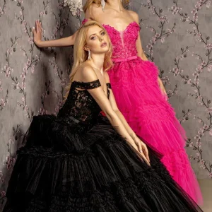 3D Flower Off Shoulder A-Line Women Formal Dress by GLS by Gloria - GL3391 - Special Occasion/Curves