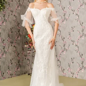 Floral Embroidery Mermaid Women Bridal Dress by GLS by Gloria - GL3479 - Special Occasion/Curves