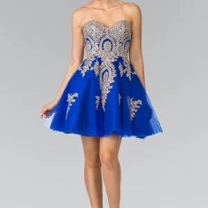 Elizabeth K - GS2371 - Sweethearted A-line Tulle Cocktail Dress - Short