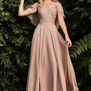 A-LINE CHIFFON GOWN by Cinderella Divine HT101 - Special Occasion
