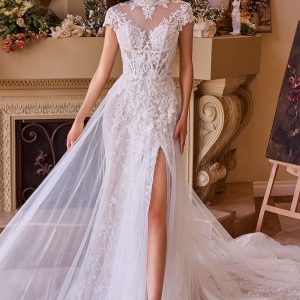 Lace & Tulle Halter Neckline Bridal Gown by Andrea & Leo Couture WL035 - Special Occasion