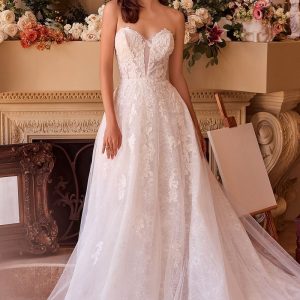 Deep Sweetheart Strapless Neckline Bridal Gown by Cinderella Divine WL052